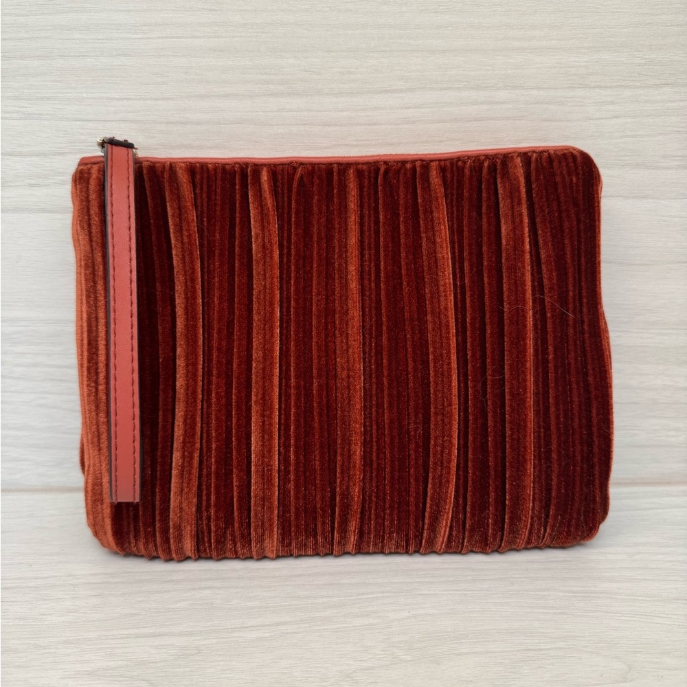 Elegant Velvet Clutch in Rich Burnt Orange - Picture 2 of 12